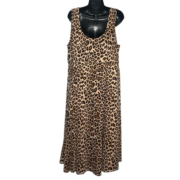 Torrid Leopard Animal Print Sweetheart Skater Midi Pocket Dress - Picture 7 of 10